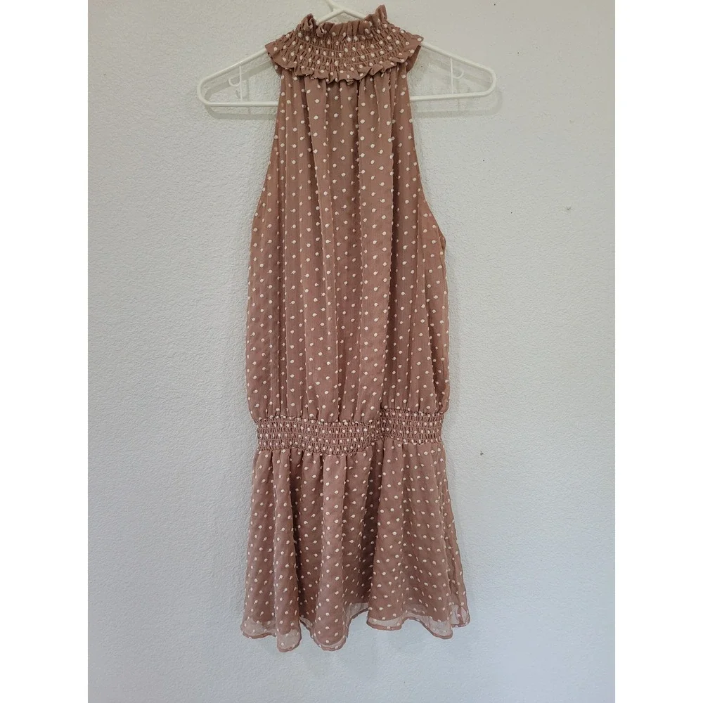 Amanda Uprichard‎ Halter Mini Dress Revolve Polka Dot Sleeveless Women's M #20 - Picture 2 of 8